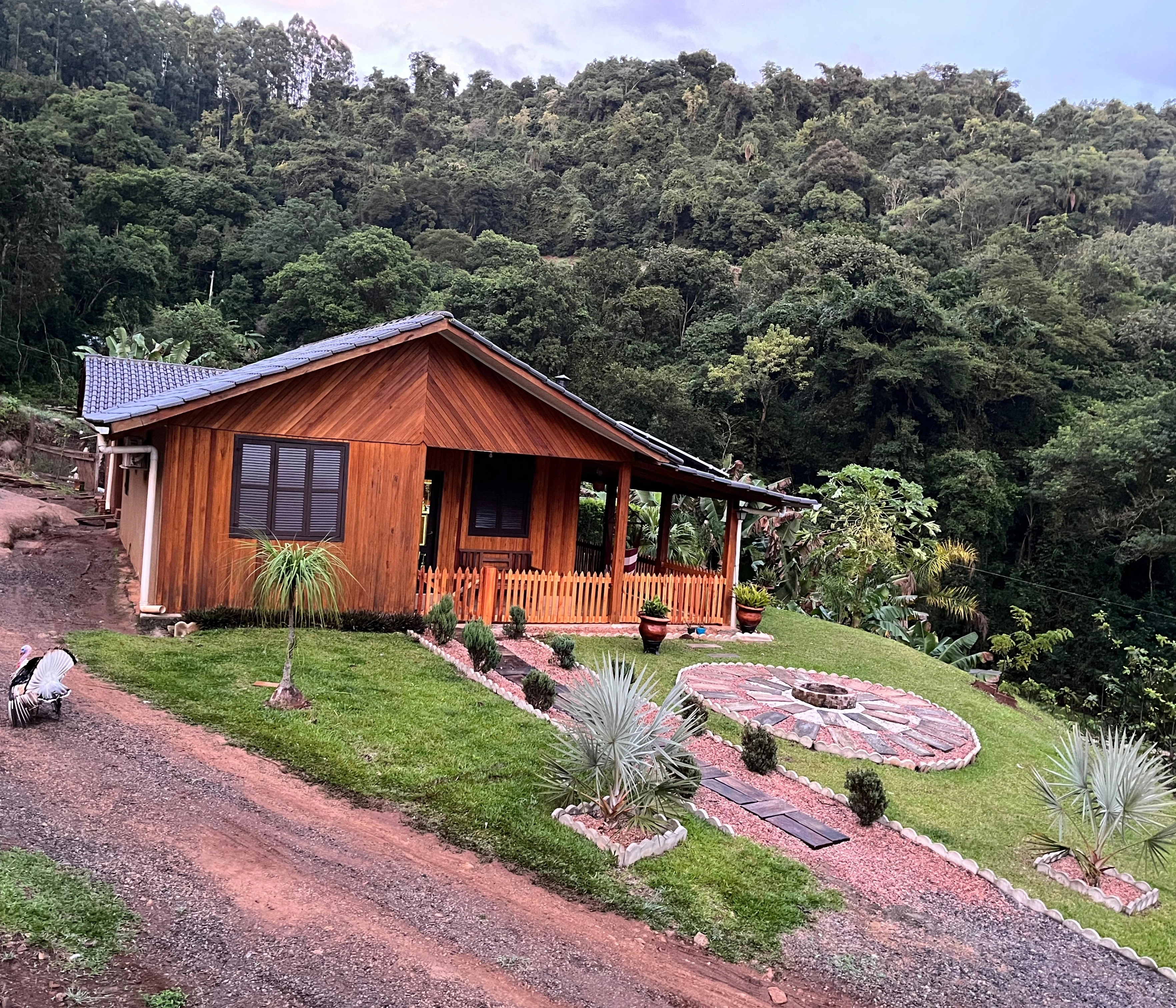 Vista panorâmica da cabana Encanto no Paraíso